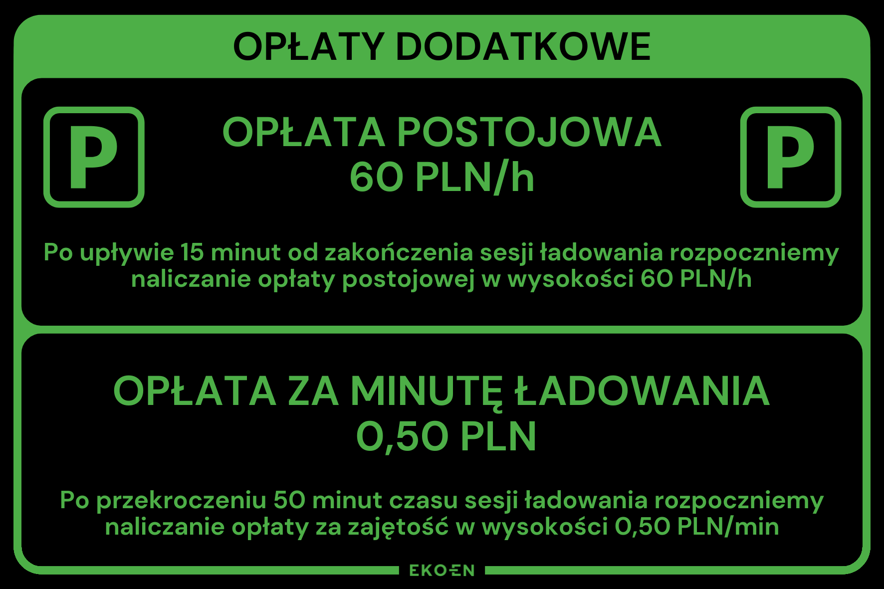 "Opłata za minutę ładowania"